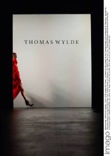 A model on the runway at the Thomas Wylde 2016 Collection at The Dock, Skylight at Moynihan Station during Fall 2016 New York Fashion Week on February 15, 2016 in New York City.  NYP20160215878 ANDREAxHANKS