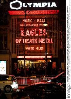 Feb. 16, 2016 - Paris, Paris, France - Olympia Theatre, Paris: Fans queue before the Eagles of Death Metal resume their gig three months after the terrorist attack at Bataclan that claimed the lives of 90 people on 13 November 2015. Heavy security was in evidence and media kept at a distance to preserve the dignity of returning survivors according to a police spokesperson. Ticket holders of the fateful Bataclan concert were offered complimentary tickets for tonight s gig. Paris France  - ZUMAl94_