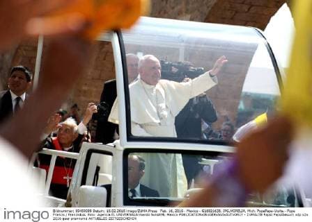 Feb. 16, 2016 - Mexico - G16021638. JPG.MORELIA, Mich. PopePapa-Visita.- Pope Francis Franziskus Foto: Agencia EL UNIVERSALArmando SolisRML Mexico  - ZUMAu78