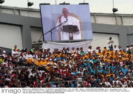 Feb. 16, 2016 - Mexico - G16021659.JPG.MORELIA, Mich.- Pope Papa-Visita.- Pope Francis Papst Franziskus Foto: Agencia EL UNIVERSAL Carlos Mejia RCC. Mexico  - ZUMAu78