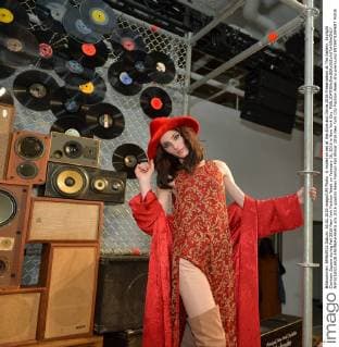 A model on set at the Alice and Olivia 2016 Presentation at The Gallery, Skylight Clarkson Square during Fall 2016 New York Fashion Week on February 16, 2016 in New York City.  NYP20160216928 ANDREAxHANKS