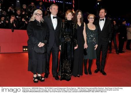 66th Berlin International Film Festival. Red Carpet of the Closing ceremony. Pictured: A Lars Eidinger, Nick James, Meryl Streep, Alba Rohrwacher, Clive Owen, Malgorzata Szumowska and Brigitte Lacombe  CamillaxMorandi