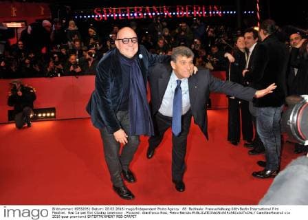 66. Berlinale: Preisverleihung 66th Berlin International Film Festival. Red Carpet film Closing ceremony . Pictured: Gianfranco Rosi, Pietro Bartolo  CamillaxMorandi
