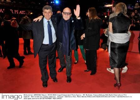 66. Berlinale: Preisverleihung 66th Berlin International Film Festival. Red Carpet film Closing ceremony . Pictured: Gianfranco Rosi, Pietro Bartolo  CamillaxMorandi