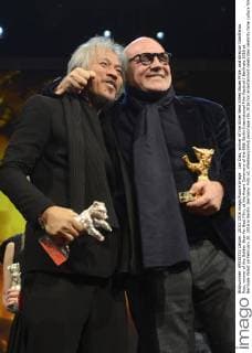 Lav Diaz, winner of the Silver Bear Alfred Bauer Prize, and director Gianfranco Rosi, winner of the Golden Bear for Best Film, at the Award Ceremony of the 66th Berlin International Film Festival Berlinale 2016 at Berlinale Palast on February 20, 2016 in Berlin, Germany. Foto:xC.xNiehausx xFuturexImage
