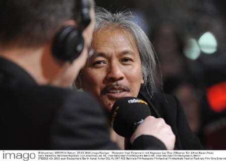 Moderator Knut Elstermann mit Regisseur Lav Diaz (Silberner Bär Alfred-Bauer-Preis) beim RadioEins Berlinale-Nighttalk zum Abschluss der 66. Internationalen Filmfestspiele Berlin 66. Internationale Filmfestspiele in Berlin IFB2016