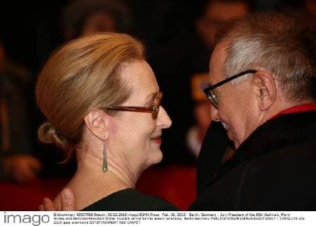 Feb. 20, 2016 - Berlin, Germany - Jury-President of the 66th Berlinale, Meryl Streep and Berlinale-President Dieter Kosslick arrive for the award ceremony. Berlin Germany - ZUMAp133