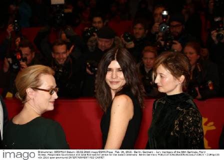 Feb. 20, 2016 - Berlin, Germany - Jury members of the 66th Berlinale, Meryl Streep, Malgorzata Szumowska and Alba Rohrwacher arrive for the award ceremony. Berlin Germany - ZUMAp133