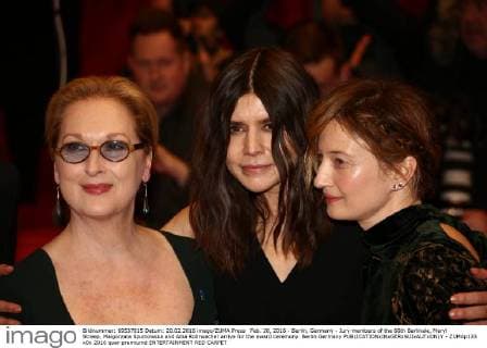 Feb. 20, 2016 - Berlin, Germany - Jury members of the 66th Berlinale, Meryl Streep, Malgorzata Szumowska and Alba Rohrwacher arrive for the award ceremony. Berlin Germany - ZUMAp133