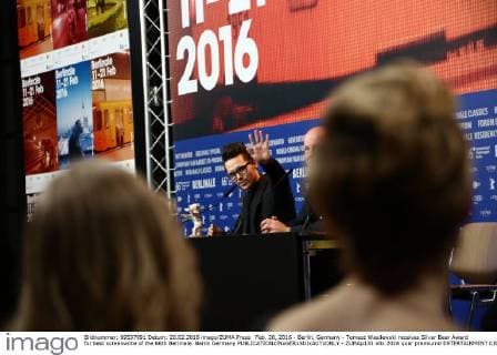 Feb. 20, 2016 - Berlin, Germany - Tomasz Wasilewski receives Silver Bear Award for best screenwrite of the 66th Berlinale. Berlin Germany - ZUMAp133
