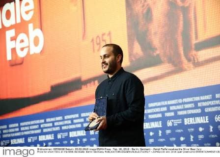 Feb. 20, 2016 - Berlin, Germany - Mahdi Fleifel receives the Silver Bear Jury Prize for short films at the 66th Berlinale. Berlin Germany - ZUMAp133