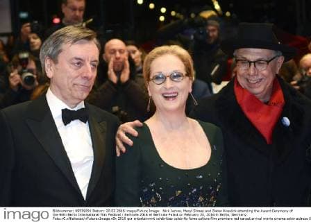 Nick James, Meryl Streep and Dieter Kosslick attending the Award Ceremony of the 66th Berlin International Film Festival Berlinale 2016 at Berlinale Palast on February 20, 2016 in Berlin, Germany. Foto:xC.xNiehausx xFuturexImage