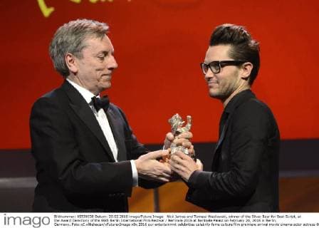 Nick James and Tomasz Wasilewski, winner of the Silver Bear for Best Script, at the Award Ceremony of the 66th Berlin International Film Festival Berlinale 2016 at Berlinale Palast on February 20, 2016 in Berlin, Germany. Foto:xC.xNiehausx xFuturexImage