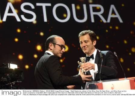 Majd Mastoura, winner of the Silver Bear for Best Actor, and Clive Owen at the Award Ceremony of the 66th Berlin International Film Festival Berlinale 2016 at Berlinale Palast on February 20, 2016 in Berlin, Germany. Foto:xC.xNiehausx xFuturexImage