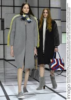 Feb. 21, 2016 - London, London, UK - Models on the catwalk at the ANYA HINDMARCH Autumn Winter 2016 show. Models, buyers, celebrities and the stylish descend upon London Fashion Week for the Autumn Winters 2016 clothes collection shows. London, UK. London UK  - ZUMAl94_