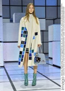 Feb. 21, 2016 - London, London, UK - Model on the catwalk at the ANYA HINDMARCH Autumn Winter 2016 show. Models, buyers, celebrities and the stylish descend upon London Fashion Week for the Autumn Winters 2016 clothes collection shows. London, UK. London UK  - ZUMAl94_