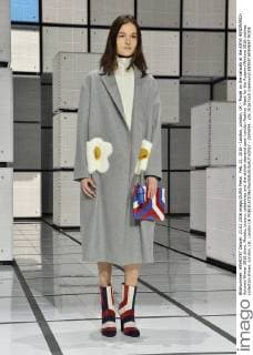 Feb. 21, 2016 - London, London, UK - Model on the catwalk at the ANYA HINDMARCH Autumn Winter 2016 show. Models, buyers, celebrities and the stylish descend upon London Fashion Week for the Autumn Winters 2016 clothes collection shows. London, UK. London UK  - ZUMAl94_