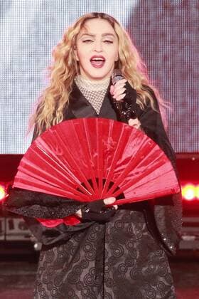 MACAU, CHINA - FEBRUARY 20: (CHINA OUT) America singer Madonna performs onstage during her concert Rebel Heart Tour on February 20, 2016 in Macau, China.  CFP479946500