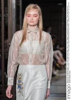 Feb. 21, 2016 - London, Covent Garden, United Kingdom - Model walks down the catwalk wearing House of Kamair Rokni s creation. London United Kingdom - ZUMAp133