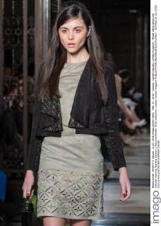 Feb. 21, 2016 - London, Covent Garden, United Kingdom - Model walks down the catwalk wearing Wardha Saleem s Autumn Winter 2016 collection. London United Kingdom - ZUMAp133