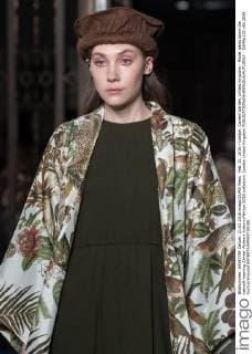 Feb. 21, 2016 - London, Covent Garden, United Kingdom - Model walks down the catwalk wearing Zaheer Abbas s Autumn Winter 2016 collection. London United Kingdom - ZUMAp133