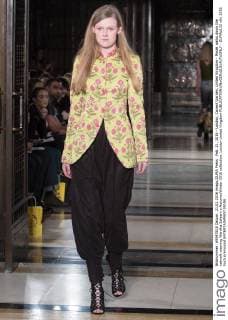 Feb. 21, 2016 - London, Covent Garden, United Kingdom - Model walks down the catwalk wearing Wardha Saleem s Autumn Winter 2016 collection. London United Kingdom - ZUMAp133
