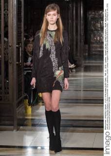 Feb. 21, 2016 - London, Covent Garden, United Kingdom - Model walks down the catwalk wearing Wardha Saleem s Autumn Winter 2016 collection. London United Kingdom - ZUMAp133