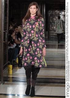 Feb. 21, 2016 - London, Covent Garden, United Kingdom - Model walks down the catwalk wearing Wardha Saleem s Autumn Winter 2016 collection. London United Kingdom - ZUMAp133