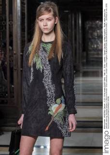 Feb. 21, 2016 - London, Covent Garden, United Kingdom - Model walks down the catwalk wearing Wardha Saleem s Autumn Winter 2016 collection. London United Kingdom - ZUMAp133
