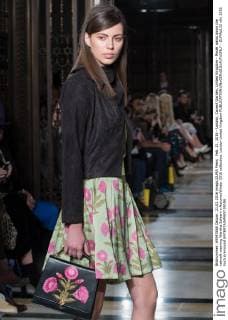 Feb. 21, 2016 - London, Covent Garden, United Kingdom - Model walks down the catwalk wearing Wardha Saleem s Autumn Winter 2016 collection. London United Kingdom - ZUMAp133