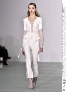 Feb. 22, 2016 - London, London, UK - Model on the catwalk at the ANTONIO BERARDI Autumn Winter 2016 show. Models, buyers, celebrities and the stylish descend upon London Fashion Week for the Autumn Winters 2016 clothes collection shows. London, UK. London UK  - ZUMAl94_