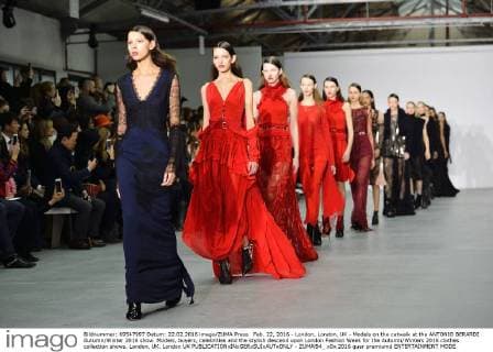 Feb. 22, 2016 - London, London, UK - Models on the catwalk at the ANTONIO BERARDI Autumn Winter 2016 show. Models, buyers, celebrities and the stylish descend upon London Fashion Week for the Autumn Winters 2016 clothes collection shows. London, UK. London UK  - ZUMAl94_