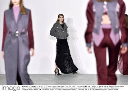 Feb. 22, 2016 - London, London, UK - Models on the catwalk at the ANTONIO BERARDI Autumn Winter 2016 show. Models, buyers, celebrities and the stylish descend upon London Fashion Week for the Autumn Winters 2016 clothes collection shows. London, UK. London UK  - ZUMAl94_