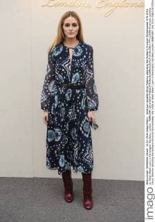 American socialite Olivia Palermo attending the Burberry Prorsum Womenswear A W 2016 on West Albert Lawn in Kensington Gardens, London. FEBRUARY 22nd 2016  PTYx16459