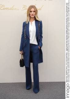 English model Rosie Huntington-Whiteley attending the Burberry Prorsum Womenswear A W 2016 on West Albert Lawn in Kensington Gardens, London. FEBRUARY 22nd 2016  PTYx16459