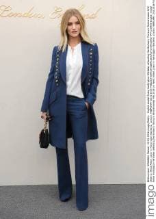 English model Rosie Huntington-Whiteley attending the Burberry Prorsum Womenswear A W 2016 on West Albert Lawn in Kensington Gardens, London. FEBRUARY 22nd 2016  PTYx16459