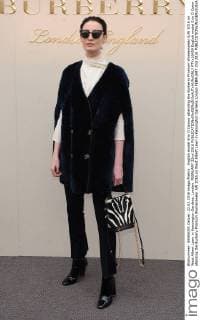 English model Erin O Connor attending the Burberry Prorsum Womenswear A W 2016 on West Albert Lawn in Kensington Gardens, London. FEBRUARY 22nd 2016  PTYx16459