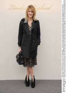 American actress Laura Dern attending the Burberry Prorsum Womenswear A W 2016 on West Albert Lawn in Kensington Gardens, London. FEBRUARY 22nd 2016  PTYx16459