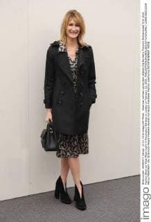 American actress Laura Dern attends the Burberry Prorsum Womenswear A W 2016 Fashion Show on West Albert Lawn in Kensington Gardens in London on February 22, 2016.  LON20160222219 PAULxTREADWAY