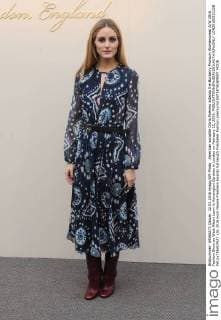 American socialite Olivia Palermo attends the Burberry Prorsum Womenswear A W 2016 Fashion Show on West Albert Lawn in Kensington Gardens in London on February 22, 2016.  LON20160222228 PAULxTREADWAY