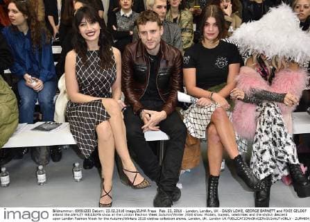 Feb. 23, 2016 - London, London, UK - DAISY LOWE, GEORGE BARNETT and PIXIE GELDOF attend the ASHLEY WILLIAMS show at the London Fashion Week Autumn Winter 2016 show. Models, buyers, celebrities and the stylish descend upon London Fashion Week for the Autumn Winters 2016 clothes collection shows. London, UK. London UK  - ZUMAl94_