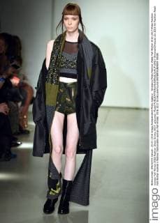 Woman s Milan Fashion Week Fall Winter 2016 2017 Milan Fashion woman Fall Winter 2016 Fashion Show Grinko 2017. pictured: Model  SimonaxChioccia