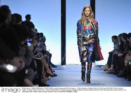 Milan Woman s Fashion Week Fall Winter 2016 2017 Milan Fashion Week, Autumn Winter 2016 2017. Fausto Puglisi Fashion Show Pictured: Model  RiccardoxGiordano fotosicki