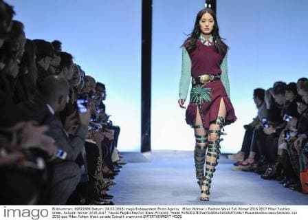 Milan Woman s Fashion Week Fall Winter 2016 2017 Milan Fashion Week, Autumn Winter 2016 2017. Fausto Puglisi Fashion Show Pictured: Model  RiccardoxGiordano fotosicki