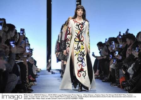 Milan Woman s Fashion Week Fall Winter 2016 2017 Milan Fashion Week, Autumn Winter 2016 2017. Fausto Puglisi Fashion Show Pictured: Model  RiccardoxGiordano fotosicki