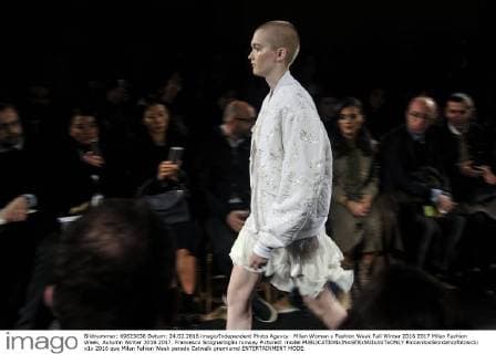 Milan Woman s Fashion Week Fall Winter 2016 2017 Milan Fashion Week, Autumn Winter 2016 2017. Francesco Scognamiglio runway Pictured: model  RiccardoxGiordano fotosicki