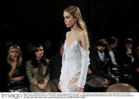 Milan Woman s Fashion Week Fall Winter 2016 2017 Milan Fashion Week, Autumn Winter 2016 2017. Francesco Scognamiglio runway Pictured: model  RiccardoxGiordano fotosicki