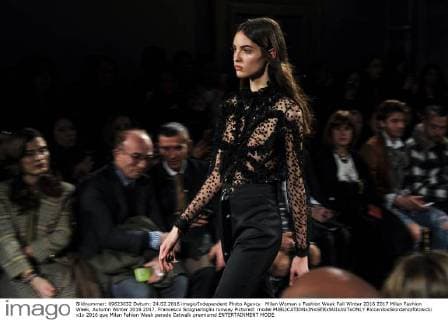 Milan Woman s Fashion Week Fall Winter 2016 2017 Milan Fashion Week, Autumn Winter 2016 2017. Francesco Scognamiglio runway Pictured: model  RiccardoxGiordano fotosicki
