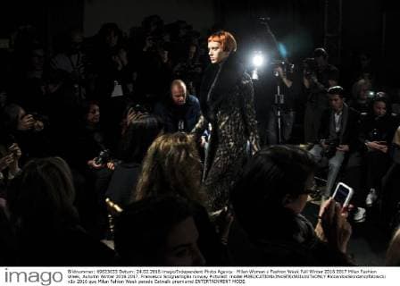 Milan Woman s Fashion Week Fall Winter 2016 2017 Milan Fashion Week, Autumn Winter 2016 2017. Francesco Scognamiglio runway Pictured: model  RiccardoxGiordano fotosicki