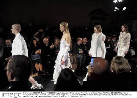 Milan Woman s Fashion Week Fall Winter 2016 2017 Milan Fashion Week, Autumn Winter 2016 2017. Francesco Scognamiglio runway Pictured: model  RiccardoxGiordano fotosicki